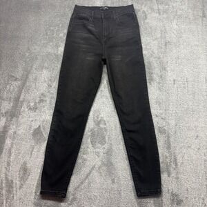 Fashion Nova Skinny Jeans Women Size 5/27 Black Good High Rise Faded Stretch‎